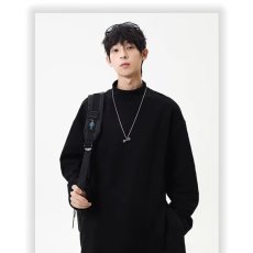 批发2025男长袖t恤秋季打底衫长袖纯棉秋季港风印花宽松潮流上衣