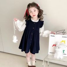 批发新款女童春秋套装洋气<b class='q'>儿童</b>公主连衣裙宝宝秋装<b class='q'>衬衫</b>两件套可爱外穿