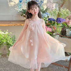 批发<b class='q'>女童</b>生日连衣<b class='q'>裙</b>无袖花朵公主背心<b class='q'>裙</b>夏季新款女孩聚会小<b class='q'>礼服</b><b class='q'>裙</b>短<b class='q'>裙</b>