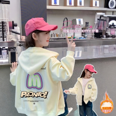 批发女童开衫拉链连帽外套加绒秋冬款2025新款中大儿童棒球服秋季上衣