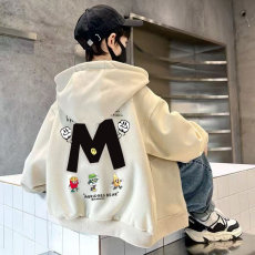 批发<b class='q'>男童</b>开衫<b class='q'>拉链</b>连帽外套加绒秋冬款2025新款中大儿童棒球服秋季上衣