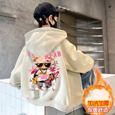 批发<b class='q'>男童</b>开衫<b class='q'>拉链</b>连帽外套加绒秋冬款2025新款中大儿童棒球服秋季上衣