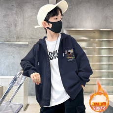 批发<b class='q'>男童</b>开衫<b class='q'>拉链</b>连帽外套加绒秋冬款2025新款中大儿童棒球服秋季上衣