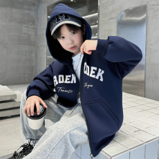 批发<b class='q'>男童</b>开衫<b class='q'>拉链</b>连帽外套加绒秋冬款2025新款中大儿童棒球服秋季上衣