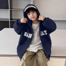批发<b class='q'>男童</b>开衫<b class='q'>拉链</b>连帽外套加绒秋冬款2025新款中大儿童棒球服秋季上衣