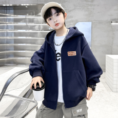 批发<b class='q'>男童</b>开衫<b class='q'>拉链</b>连帽外套加绒秋冬款2025新款中大儿童棒球服秋季上衣