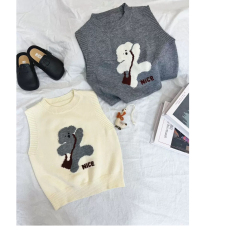 批发新款<b class='q'>秋</b>冬儿童毛衣马甲韩版洋气卡通男女童外穿可爱马夹坎肩潮童装