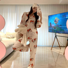 批发小宝轻奢可爱kitty猫<b class='q'>睡衣</b>女款冰雪<b class='q'>丝绸</b>长袖长裤春秋2025新款家居服