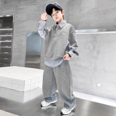 批发<b class='q'>男童</b>秋<b class='q'>装</b>套装2025新款秋季时髦中大儿童男孩POLO衫运动服春秋款潮