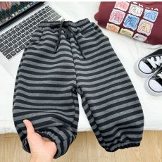 批发童装秋冬加绒裤子2025新款<b class='q'>儿童</b>加厚洋气条纹百搭卫裤<b class='q'>运动裤</b>