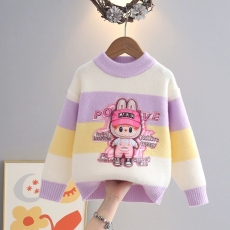 批发女童毛衣冬季2025新款洋气儿童针织衫中大童秋冬装加厚毛线衣