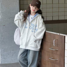 批发原版做工女童春秋外套2025新款女中大童秋季韩系休闲连帽卫衣儿童