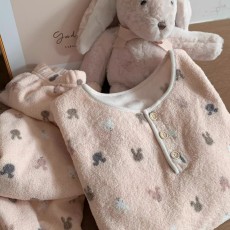 馨依 秋冬季爆款米粒绒睡衣女款加厚保暖长袖长裤家居服套装