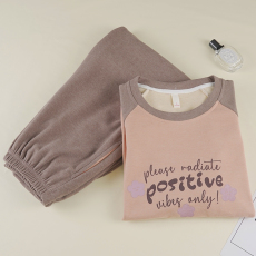 馨依 秋冬季套头保暖睡衣女款家居服薄绒蚕丝羊毛绒德绒薄款套装