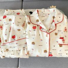 批发馨依 春季睡衣女新款云朵棉长袖小翻领长袖长裤休闲家居服套装