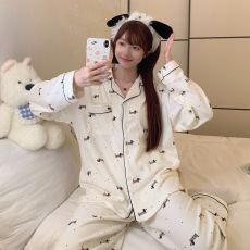 批发馨依 冬季睡衣女新款德绒长袖小翻领长袖长裤休闲家居服套装