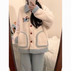 批发馨依 优质量可爱少女甜美珊瑚绒睡衣女冬季加厚家居服套装可外穿