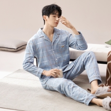 批发馨依 <b class='q'>纯棉</b><b class='q'>睡衣</b>薄款男套装全棉青年<b class='q'>纯棉</b>休闲开衫春秋直播家居服