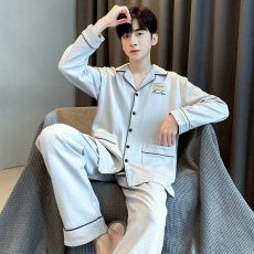 批发秋季长袖开衫春季<b class='q'>休闲</b>睡衣薄款<b class='q'>男</b>套装6535家居服青年秋季春秋网红