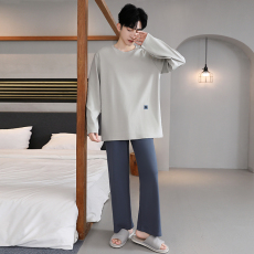 批发馨依 秋季新款<b class='q'>睡衣</b>男士拉架仿棉<b class='q'>长袖</b>直播套装外出休闲宽松家居服