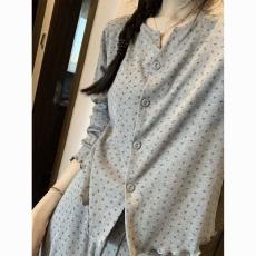 批发馨依 秋季新款睡衣女士韩版冰丝螺纹套装温柔风可爱可外出家居服