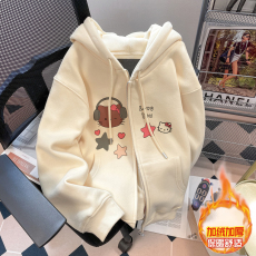 批发男女童同款拉链连帽外套加绒秋<b class='q'>冬</b>款2025新款中大儿童棒球服上衣