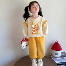 批发纯棉<b class='q'>卫衣</b>  女童<b class='q'>套装</b>2025女<b class='q'>宝宝</b>秋装卡通穿搭<b class='q'>卫衣</b>裤子两件套