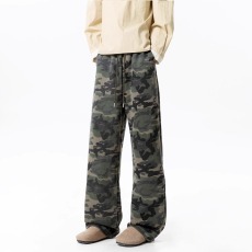 批发迷彩工装裤男春秋春秋2025新款宽松直筒裤子青少年阔腿休闲长裤男