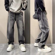 批发港风潮男秋冬新款2025个性字母牛仔裤<b class='q'>嘻哈</b>ins潮高街潮流痞帅长裤