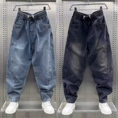 批发港风潮男秋冬新款2025个性字母牛仔裤<b class='q'>嘻哈</b>ins潮高街潮流痞帅长裤