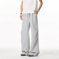 批发运动卫裤男女2025秋季潮牌褶皱垂感直筒休闲裤宽松百搭阔腿伞兵裤