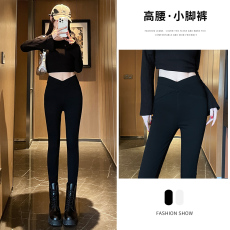 批发实拍秋冬新款<b class='q'>高腰</b>百搭显瘦<b class='q'>高腰</b>小脚裤<b class='q'>铅笔裤</b>弹力小黑裤加绒
