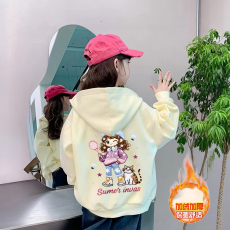 批发女童开衫拉链连帽外套加绒秋冬款2025新款中大儿童棒球服秋季上衣