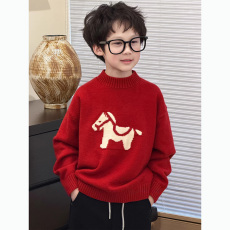 批发女童洋气红色毛衣（优质量）110-150码42元 160-170码49元