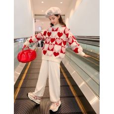 批发女童毛衣2026秋冬新款儿童女大童冬装洋气童装红色针织衫冬季上衣