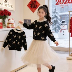 批发女童毛衣加厚<b class='q'>儿童</b>针织衫冬装2026新款女孩洋气时髦<b class='q'>开衫</b>打底衫套装