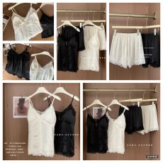 批发馨依 现货睡衣吊带短裤带胸垫后背开叉蕾丝花边冰雪丝性感夏季