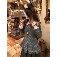 批发【260克绵<b class='q'>羊绒</b>磨毛】卡通刺绣长袖T恤蝴蝶结波点上衣