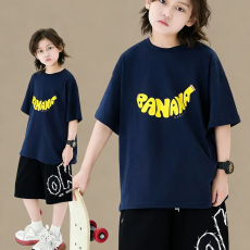 批发男童潮牌<b class='q'>夏</b>装套装宽松休闲运动纯棉短袖五分短裤中大儿童两件套潮