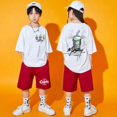 批发<b class='q'>男童</b>潮<b class='q'>牌</b>夏装套装宽松休闲运动纯棉短袖五分短裤中大儿童两件套潮