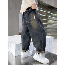 批发【原版质量】男童牛仔裤春秋款2024新款<b class='q'>韩版</b>宽松休闲裤中大童牛仔裤