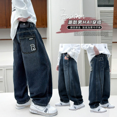 批发中大男童春秋牛仔超软弯刀裤牛仔裤霸气帅气哈伦裤柔软舒适老爹裤