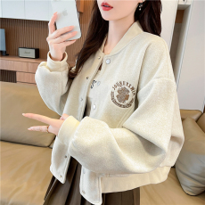 批发【实拍】韩版宽松<b class='q'>春秋</b>款绣花拼接小设计华棉卫衣女外套