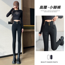 批发实拍黑色打底裤外穿春秋新款爆款高腰显瘦弹力小脚裤女裤百搭