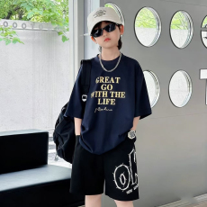 批发<b class='q'>男</b><b class='q'>童</b>潮牌夏装套装宽松休闲运动纯棉短袖五分短裤<b class='q'>中大</b>儿童两件套潮