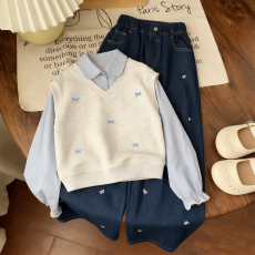 批发<b class='q'>女</b><b class='q'>童</b><b class='q'>开春</b><b class='q'>套</b><b class='q'>装</b>2026新款儿<b class='q'>童</b><b class='q'>女</b>孩春季卫衣牛仔阔腿裤<b class='q'>两件</b>套中<b class='q'>大</b><b class='q'>童</b>装