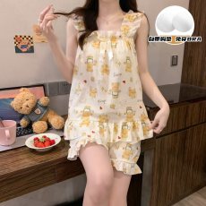 批发馨依 夏季云朵棉睡衣女士吊带爆款打包现货家居服可外出休闲套装