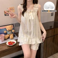批发馨依 夏季云朵棉睡衣女士吊带爆款打包现货家居服可外出休闲套装