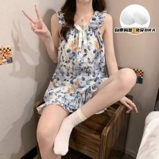 批发馨依 夏季云朵棉睡衣女士吊带爆款打包现货家居服可外出休闲套装