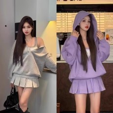 批发2026年春秋季新款女装搭配一整套休闲运动连帽卫衣短裙裤两件套装